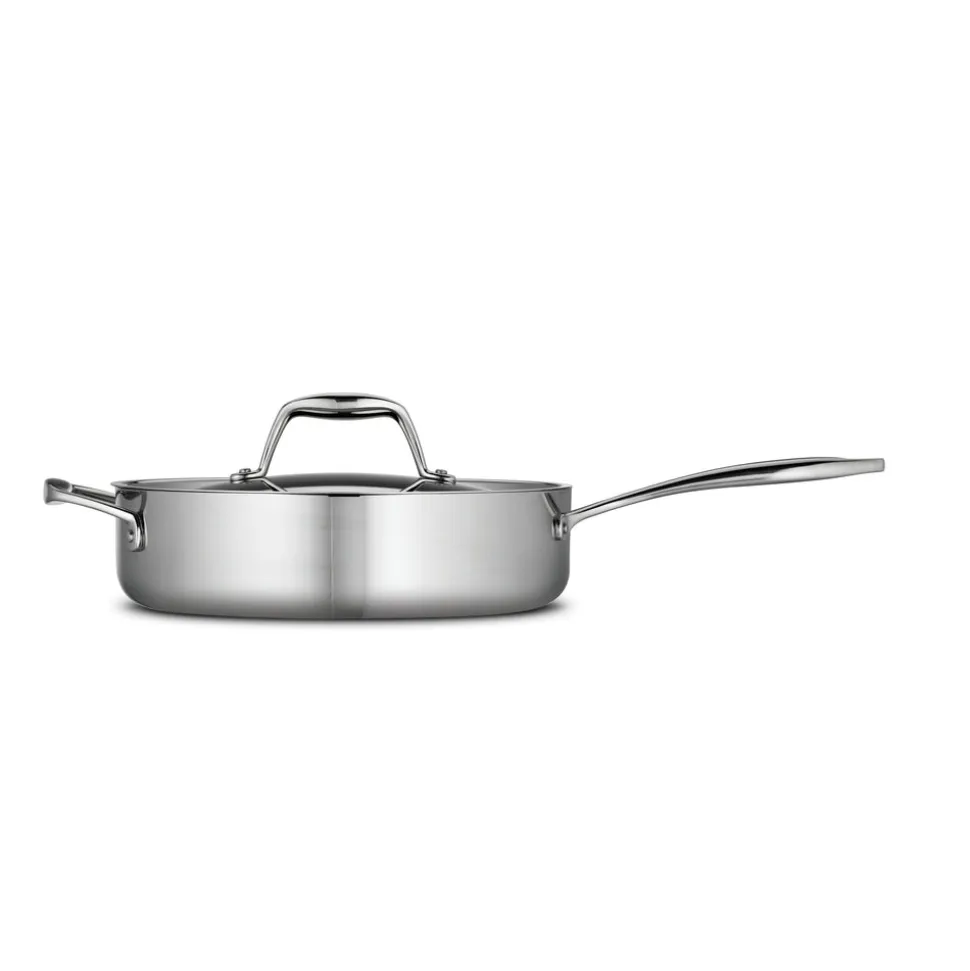 Signature 3 Quart Tri-Ply Clad Stainless Steel Covered Deep Saute Pan