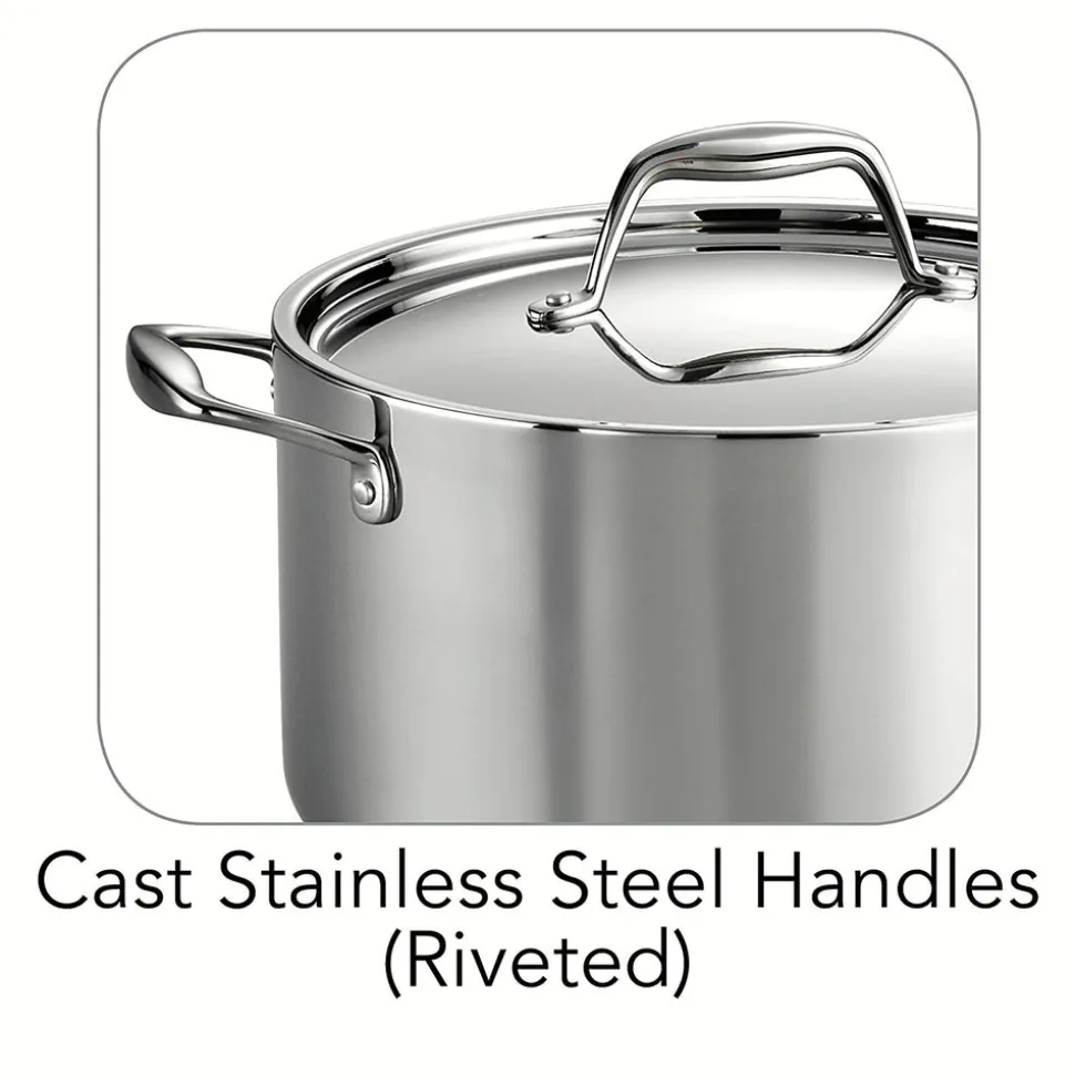 Signature 6 Quart Tri-Ply Clad Stainless Steel Covered Sauce Pot