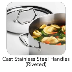 Signature 6 Quart Tri-Ply Clad Stainless Steel Covered Sauce Pot