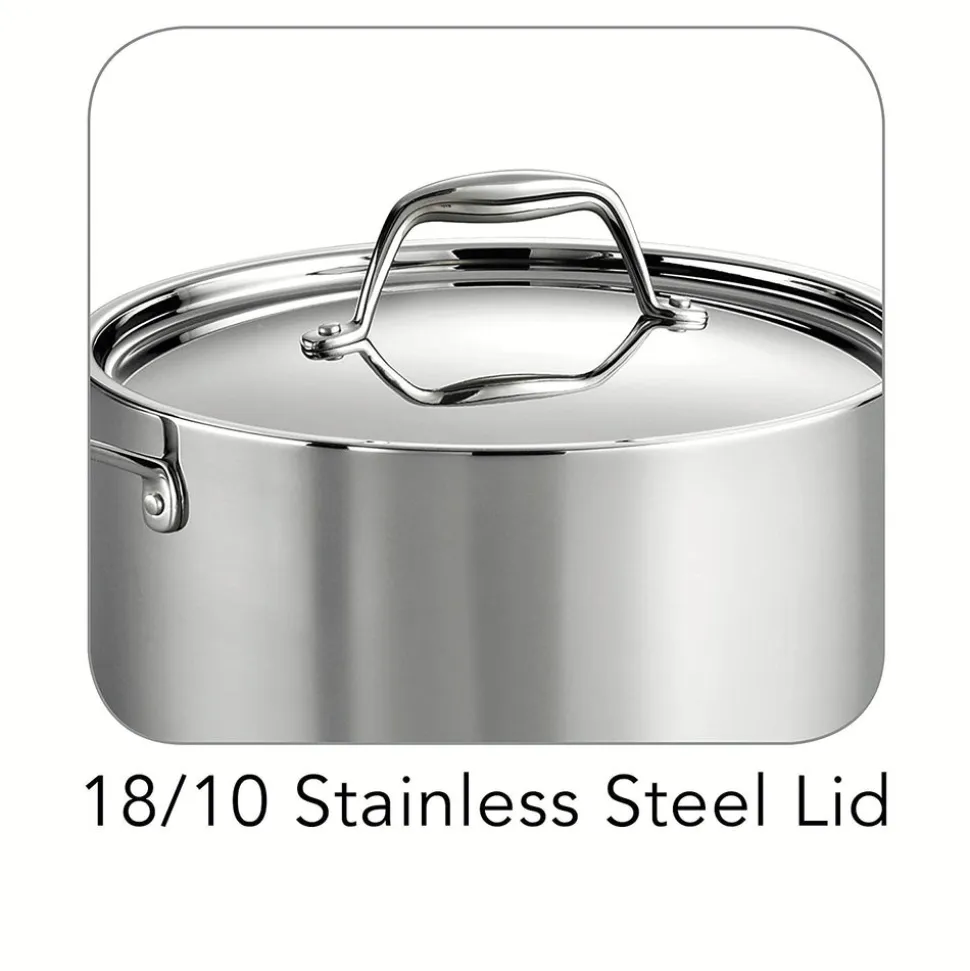 Signature 6 Quart Tri-Ply Clad Stainless Steel Covered Sauce Pot