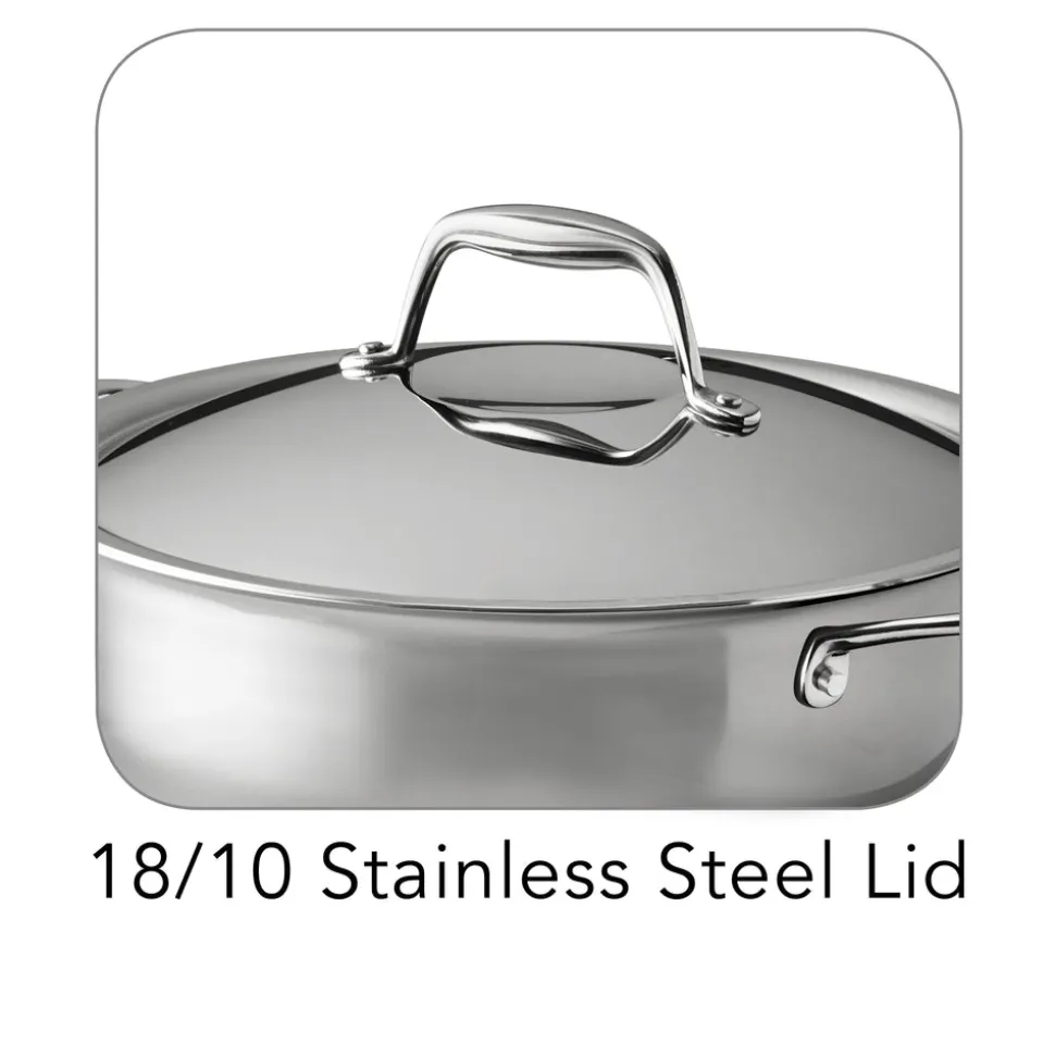 Signature 4 Quart Tri-Ply Clad Stainless Steel Covered Universal Pan