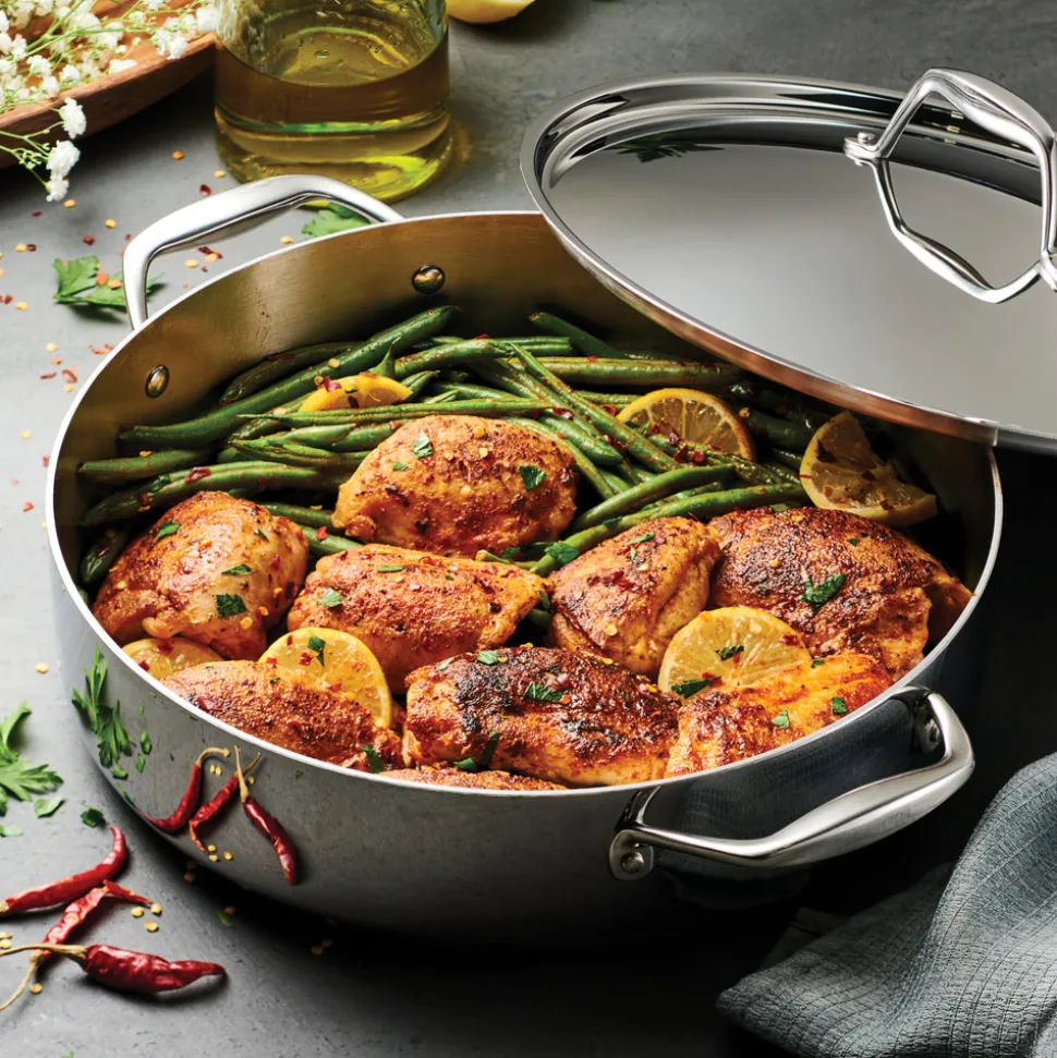 Signature 6 Quart Tri-Ply Clad Stainless Steel Covered Braiser