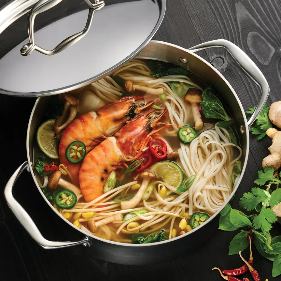 Signature 5 Quart Tri-Ply Clad Stainless Steel Covered Dutch Oven