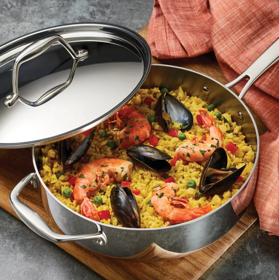 Signature Tri-Ply Clad Stainless Steel Covered Deep Saute Pan