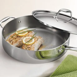 Signature Tri-Ply Clad Stainless Steel Covered Deep Saute Pan
