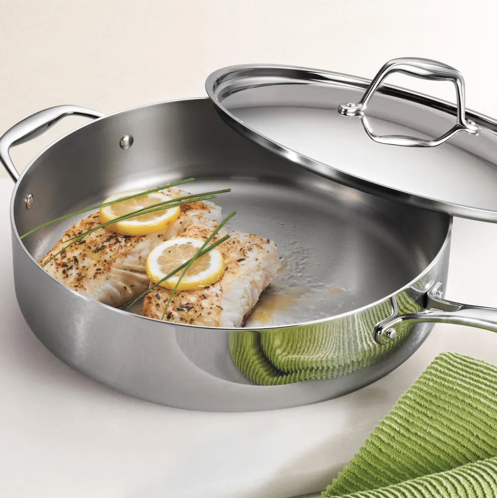 Signature Tri-Ply Clad Stainless Steel Covered Deep Saute Pan