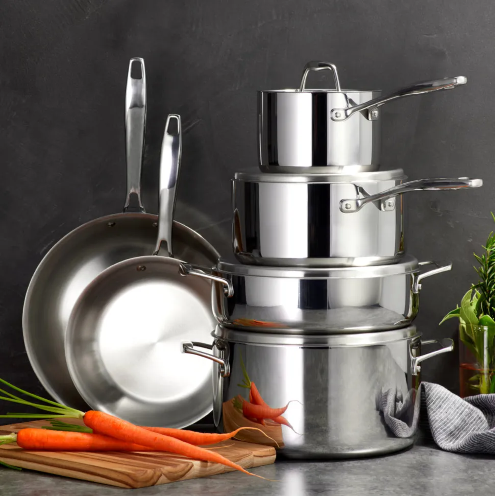 Signature Tri-Ply Clad Stainless Steel Cookware Set