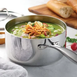 Signature Tri-Ply Clad Stainless Steel Covered Sauce Pan