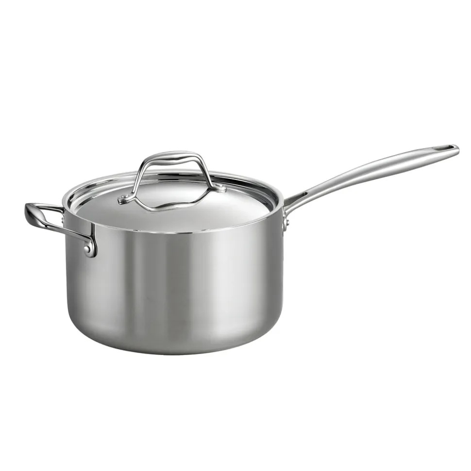 Signature Tri-Ply Clad Stainless Steel Covered Sauce Pan