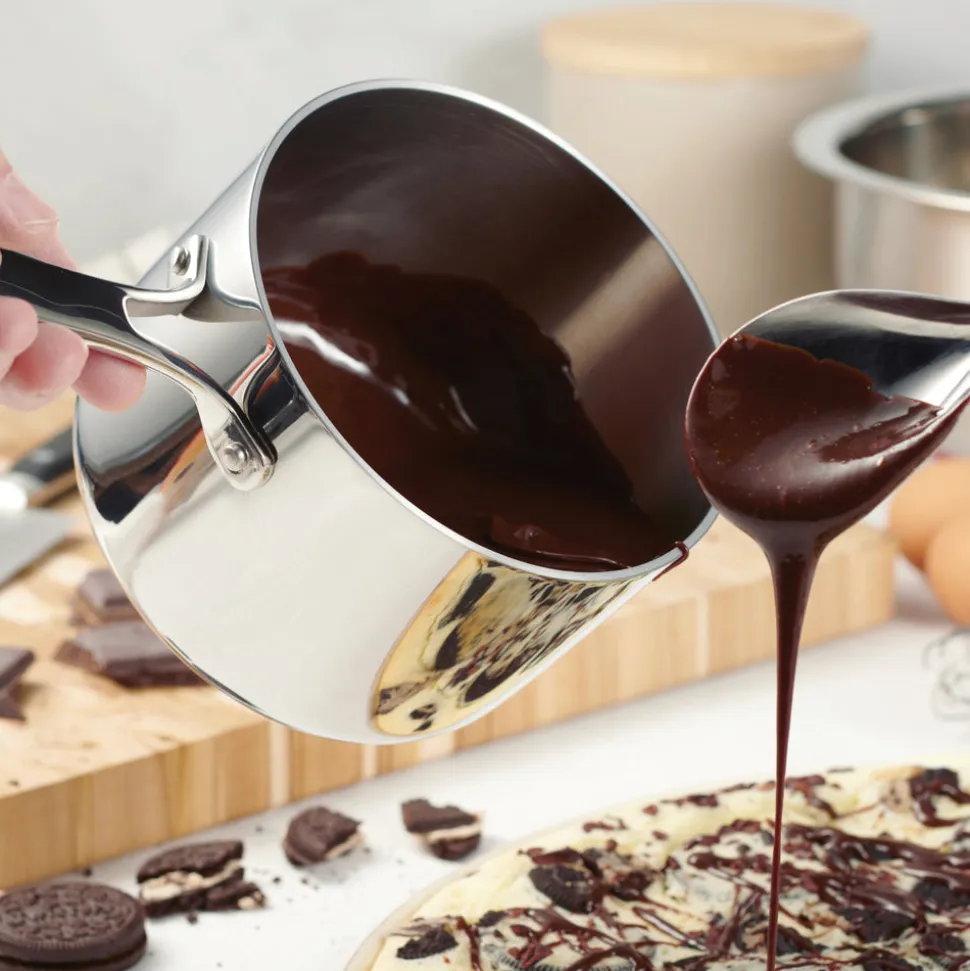 Signature Tri-Ply Clad Stainless Steel Covered Sauce Pan