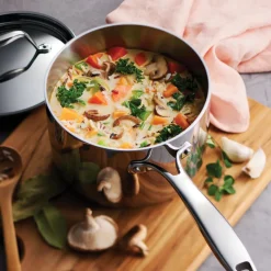 Signature Tri-Ply Clad Stainless Steel Covered Sauce Pan