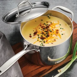 Signature Tri-Ply Clad Stainless Steel Covered Sauce Pan