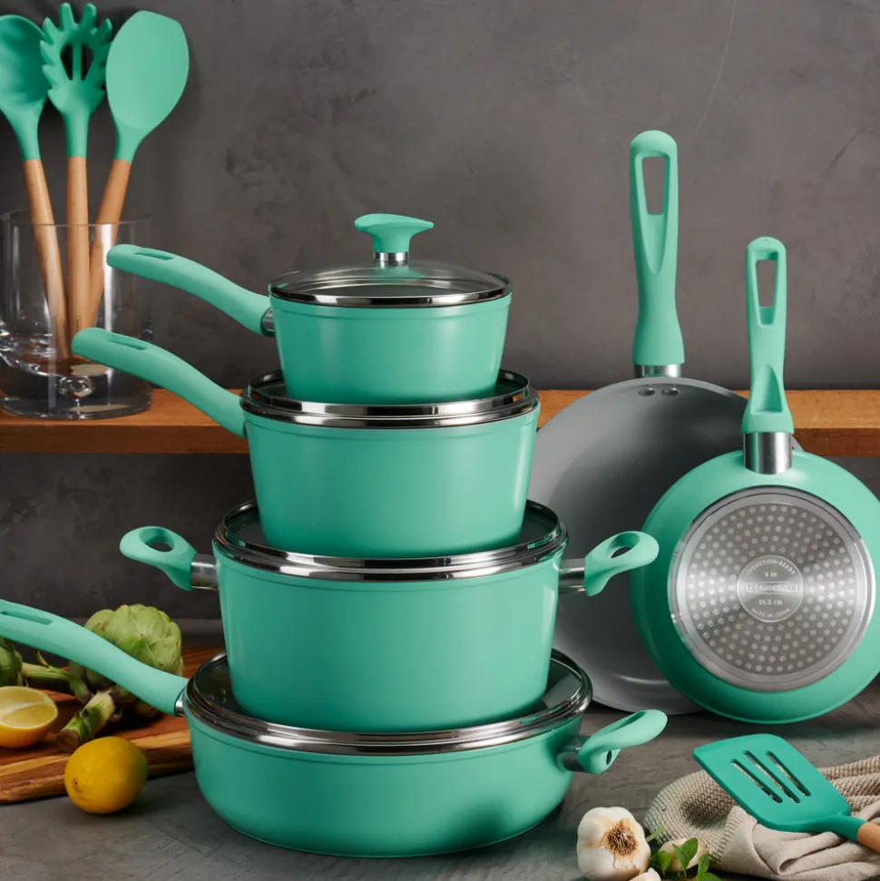 Solara 14 Piece Ceramic Induction-Ready Cookware Set
