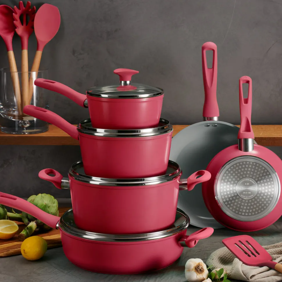 Solara 14 Piece Ceramic Induction-Ready Cookware Set