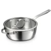 Tempo 3.5 Quart Tri-Ply Base Stainless Steel Covered Deep Saute Pan