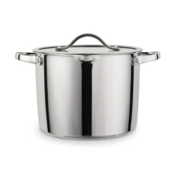 Tempo 8 Quart Tri-Ply Base Stainless Steel Covered Stock Pot