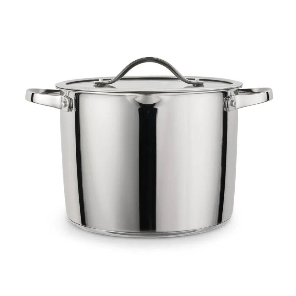 Tempo 8 Quart Tri-Ply Base Stainless Steel Covered Stock Pot