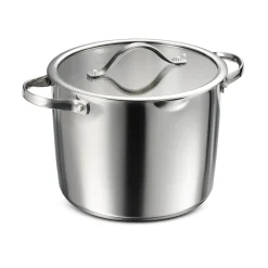 Tempo 8 Quart Tri-Ply Base Stainless Steel Covered Stock Pot