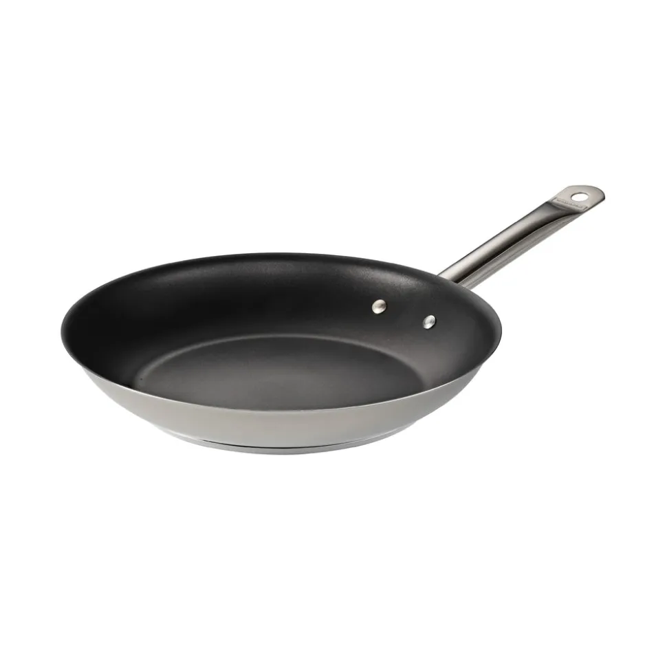 Tri-Ply Base Stainless Steel Fry Pan with Nonstick Interior