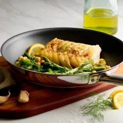 Tri-Ply Base Stainless Steel Fry Pan with Nonstick Interior
