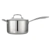 Tri-Ply Clad Covered Stainless Steel Covered Sauce Pan - Glass Lid