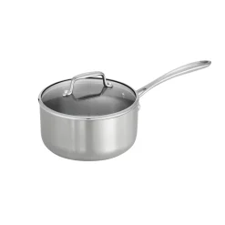 Tri-Ply Clad Covered Stainless Steel Covered Sauce Pan - Glass Lid