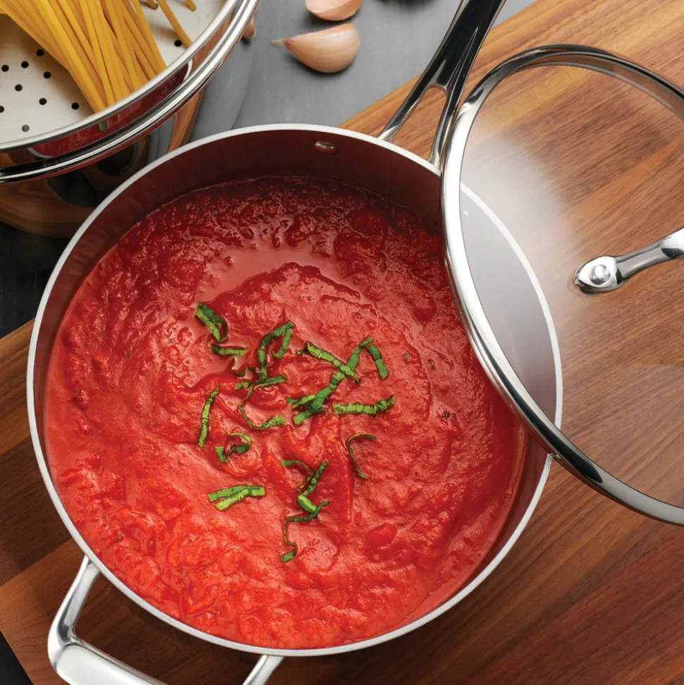 Tri-Ply Clad Covered Stainless Steel Covered Sauce Pan - Glass Lid