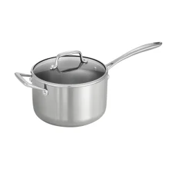 Tri-Ply Clad Covered Stainless Steel Covered Sauce Pan - Glass Lid