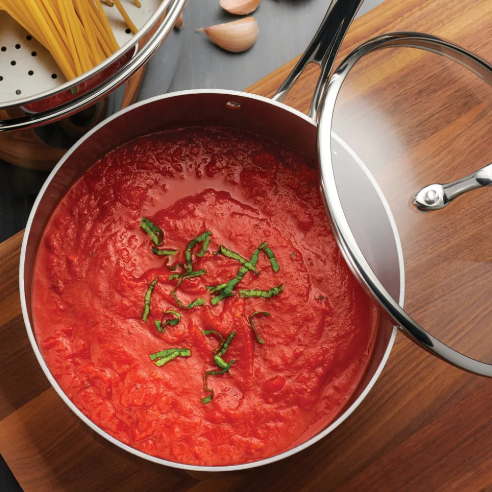 Tri-Ply Clad Covered Stainless Steel Covered Sauce Pan - Glass Lid