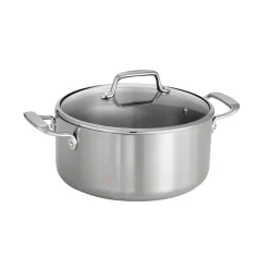 Tri-Ply Clad 5 Quart Stainless Steel Covered Dutch Oven - Glass Lid
