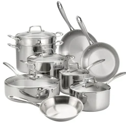 Tri-Ply Clad Stainless Steel Cookware Set with Glass Lids