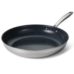 Tri-Ply Clad Stainless Steel Ceramic Nonstick Fry Pan