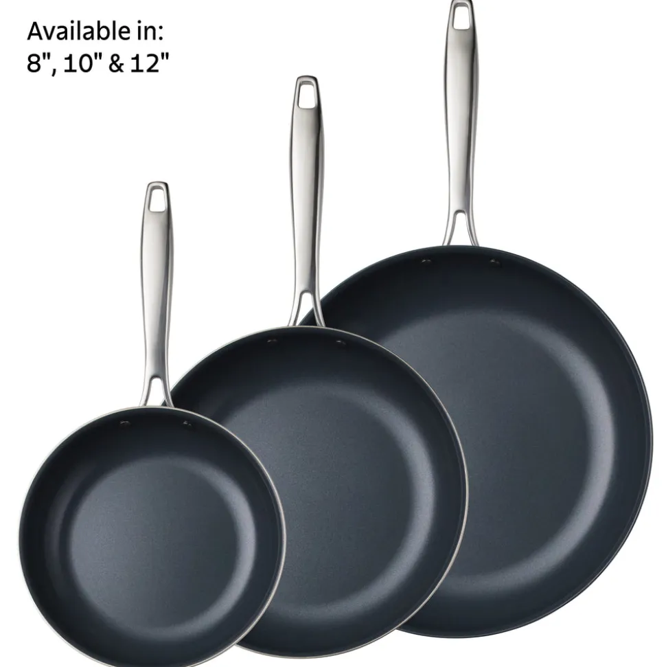 Tri-Ply Clad Stainless Steel Ceramic Nonstick Fry Pan