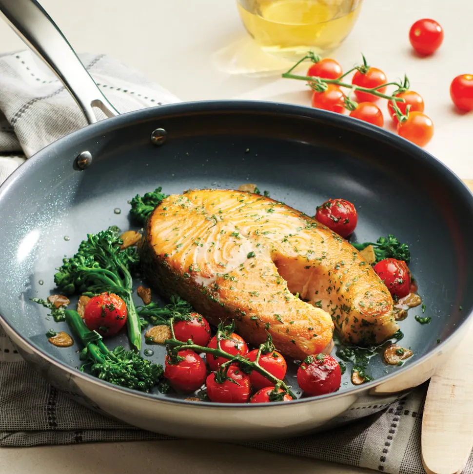 Tri-Ply Clad Stainless Steel Ceramic Nonstick Fry Pan