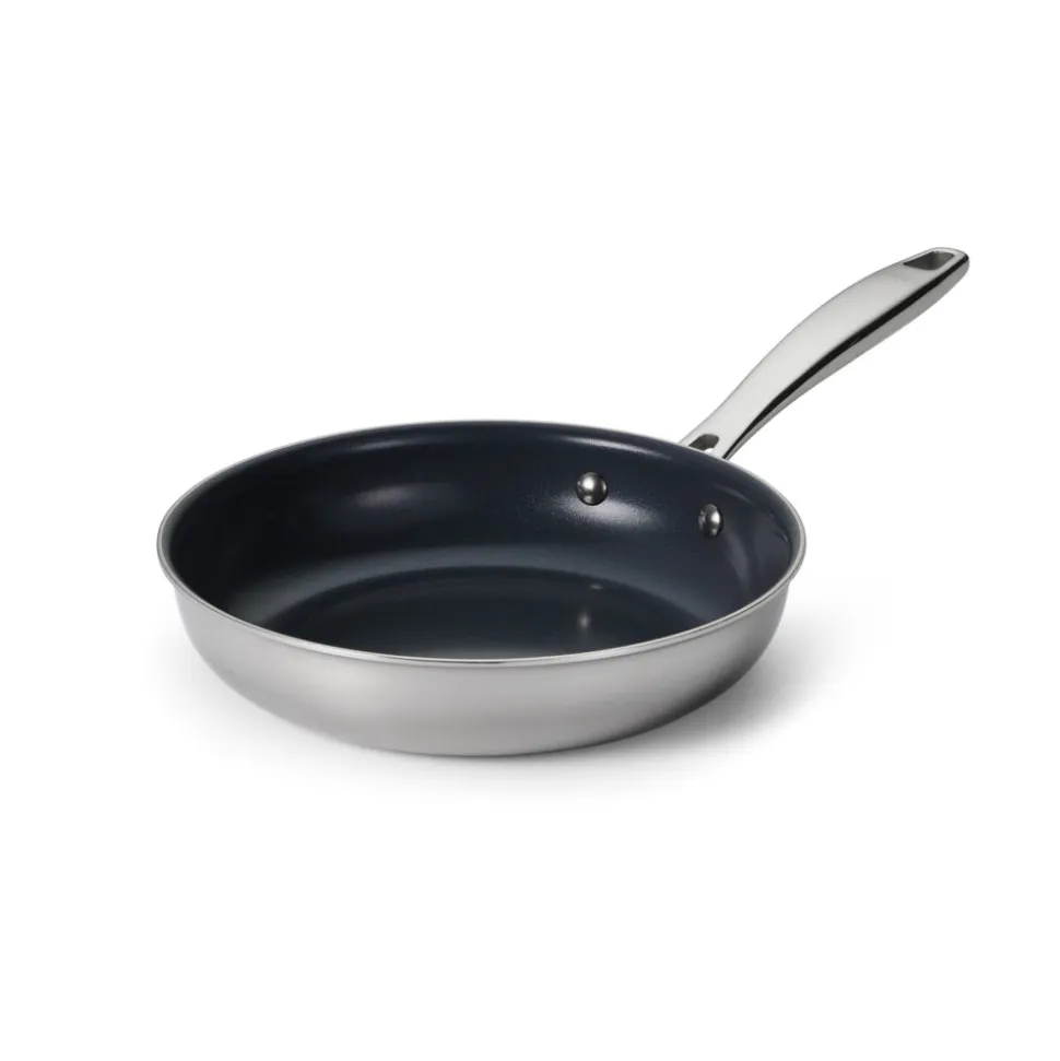 Tri-Ply Clad Stainless Steel Ceramic Nonstick Fry Pan
