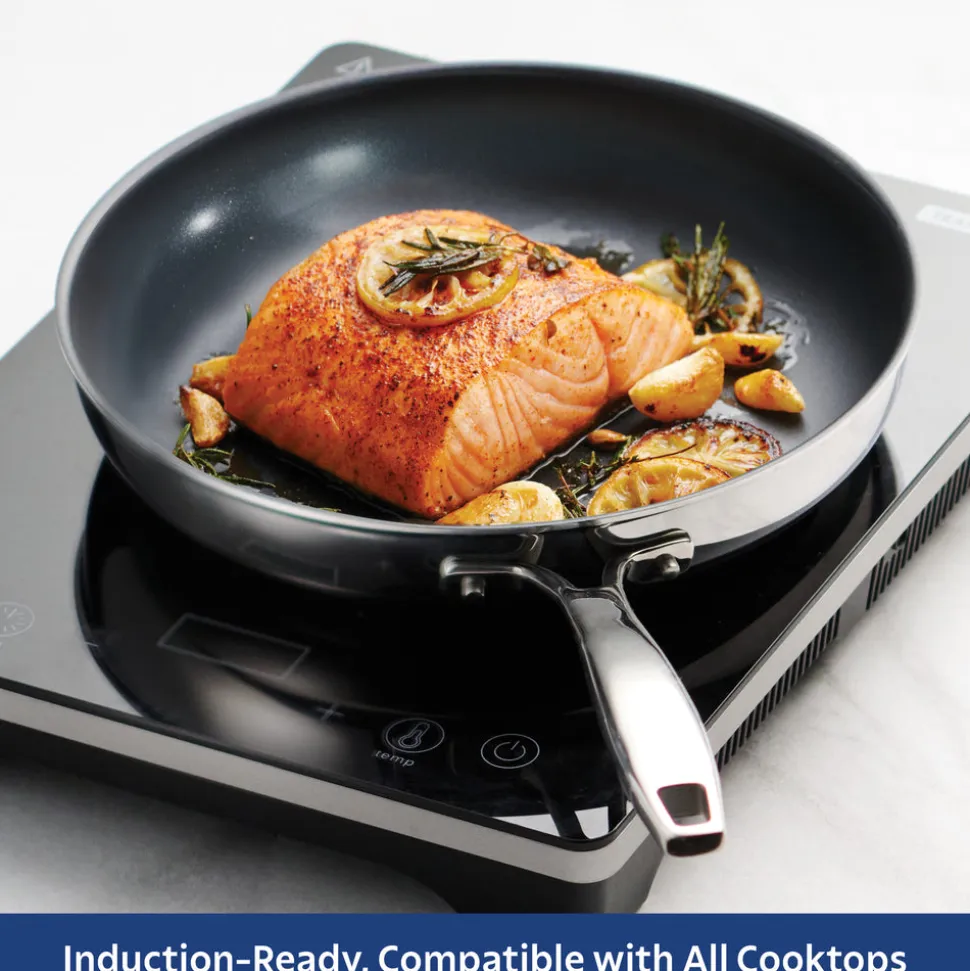 Tri-Ply Clad Stainless Steel Ceramic Nonstick Fry Pan