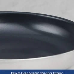 Tri-Ply Clad Stainless Steel Ceramic Nonstick Fry Pan