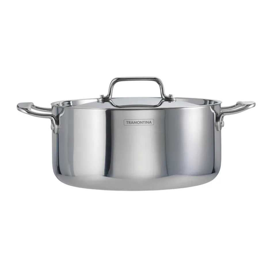 Utsava Tri-Ply Clad Covered Casserole with Ceramic Interior