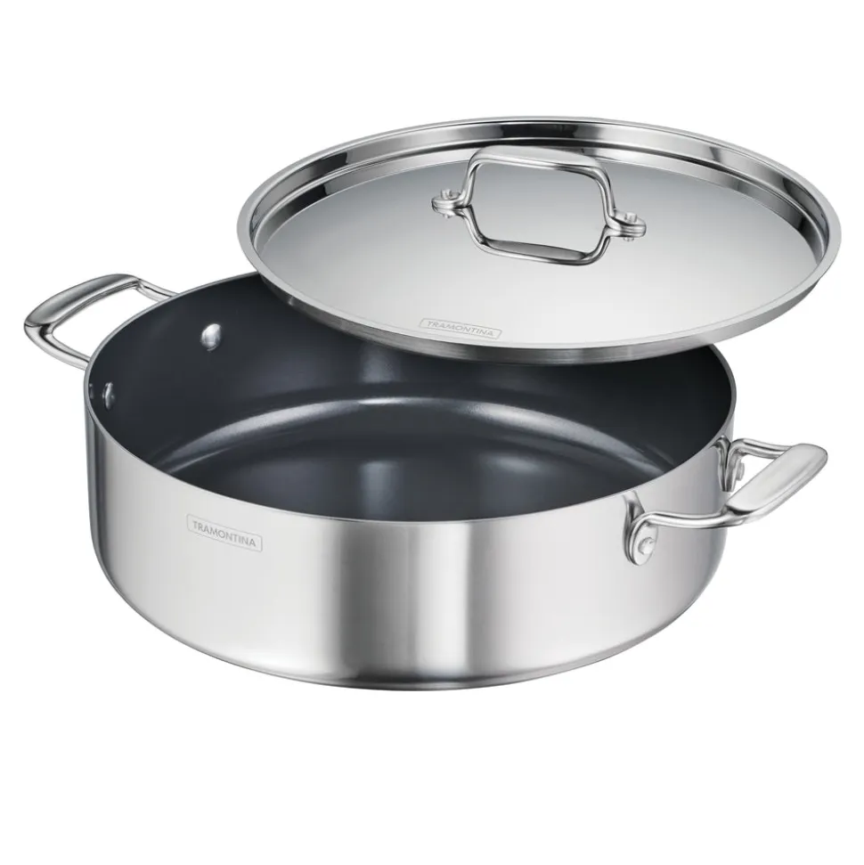 Utsava Tri-Ply Clad Covered Casserole with Ceramic Interior