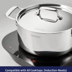 Utsava Tri-Ply Clad Covered Casserole with Ceramic Interior