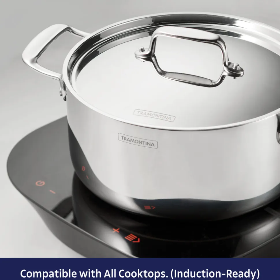Utsava Tri-Ply Clad Covered Casserole with Ceramic Interior
