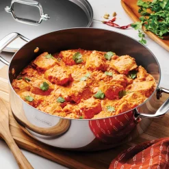 Utsava Tri-Ply Clad Covered Casserole with Ceramic Interior