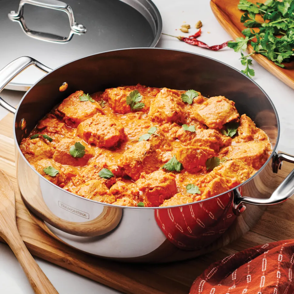 Utsava Tri-Ply Clad Covered Casserole with Ceramic Interior
