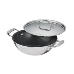 Utsava Tri-Ply Clad Covered Kadai with Ceramic Interior