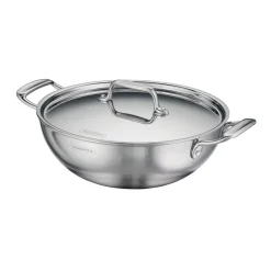 Utsava Tri-Ply Clad Covered Kadai with Ceramic Interior