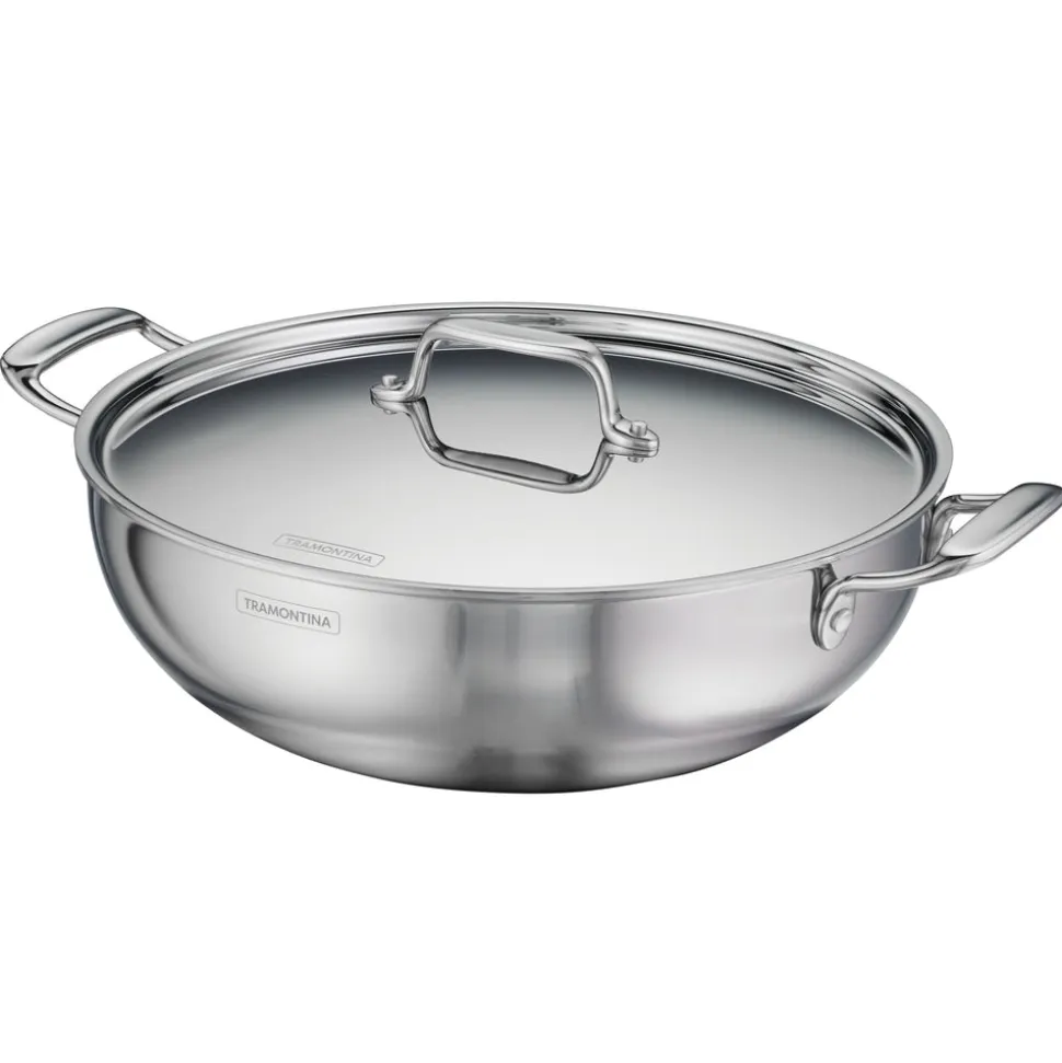 Utsava Tri-Ply Clad Covered Kadai with Ceramic Interior