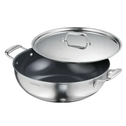 Utsava Tri-Ply Clad Covered Kadai with Ceramic Interior