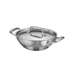 Utsava Tri-Ply Clad Covered Kadai with Ceramic Interior