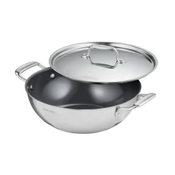 Utsava Tri-Ply Clad Covered Kadai with Ceramic Interior