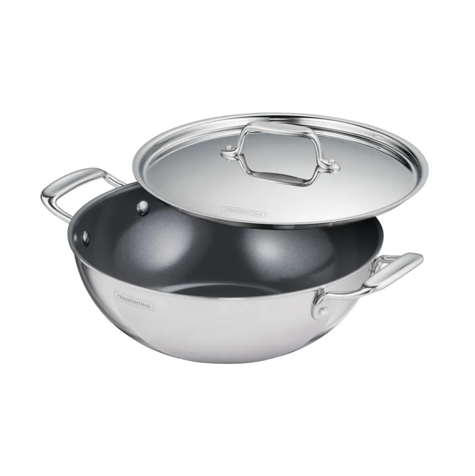Utsava Tri-Ply Clad Covered Kadai with Ceramic Interior